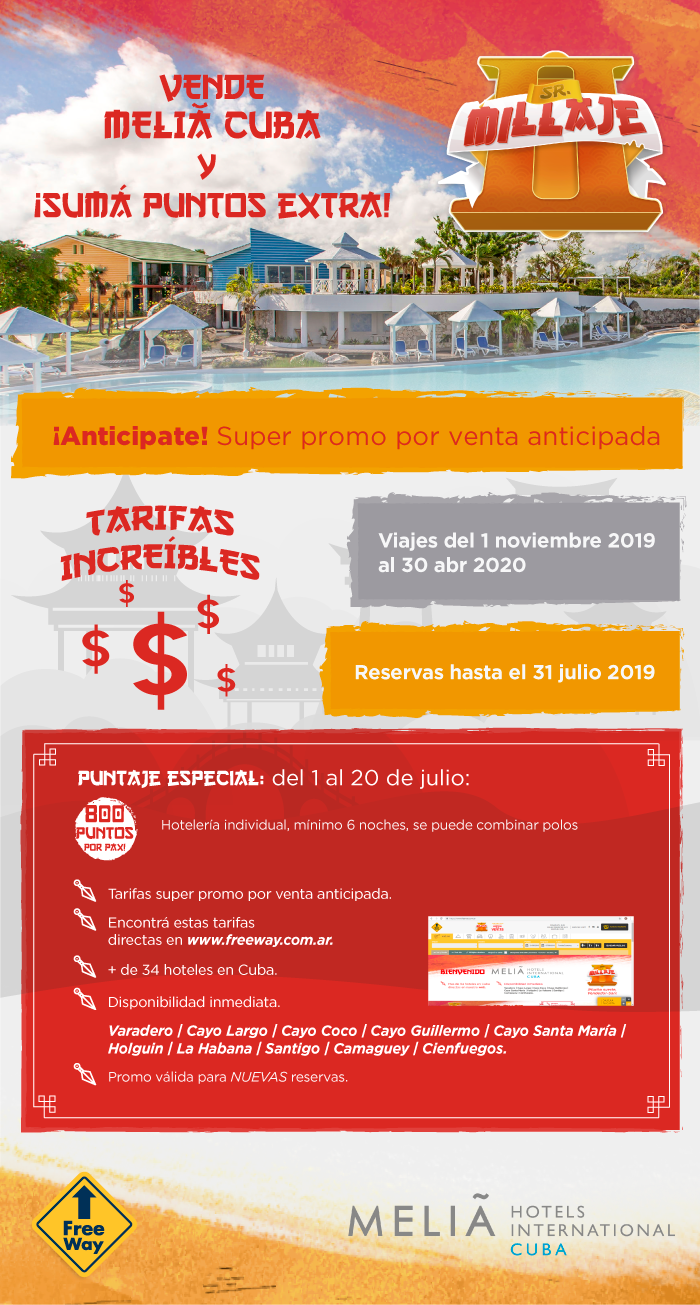 Hoteles Meli Cuba: reserv directo en nuestra Web y sum 800 puntos